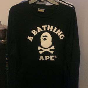 BLACK BAPE LONG SLEEVE SHIRT *Pirate* IN GREAT CONDITION SIZE XL (Fits like a L)